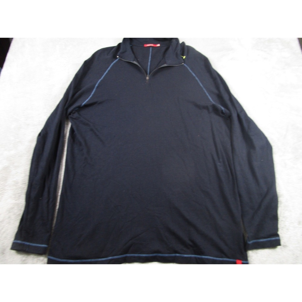 Agave Sweater Mens XL Blue 1/4 Zip Pullover Casual Standard‎ Fit Cotton Blend